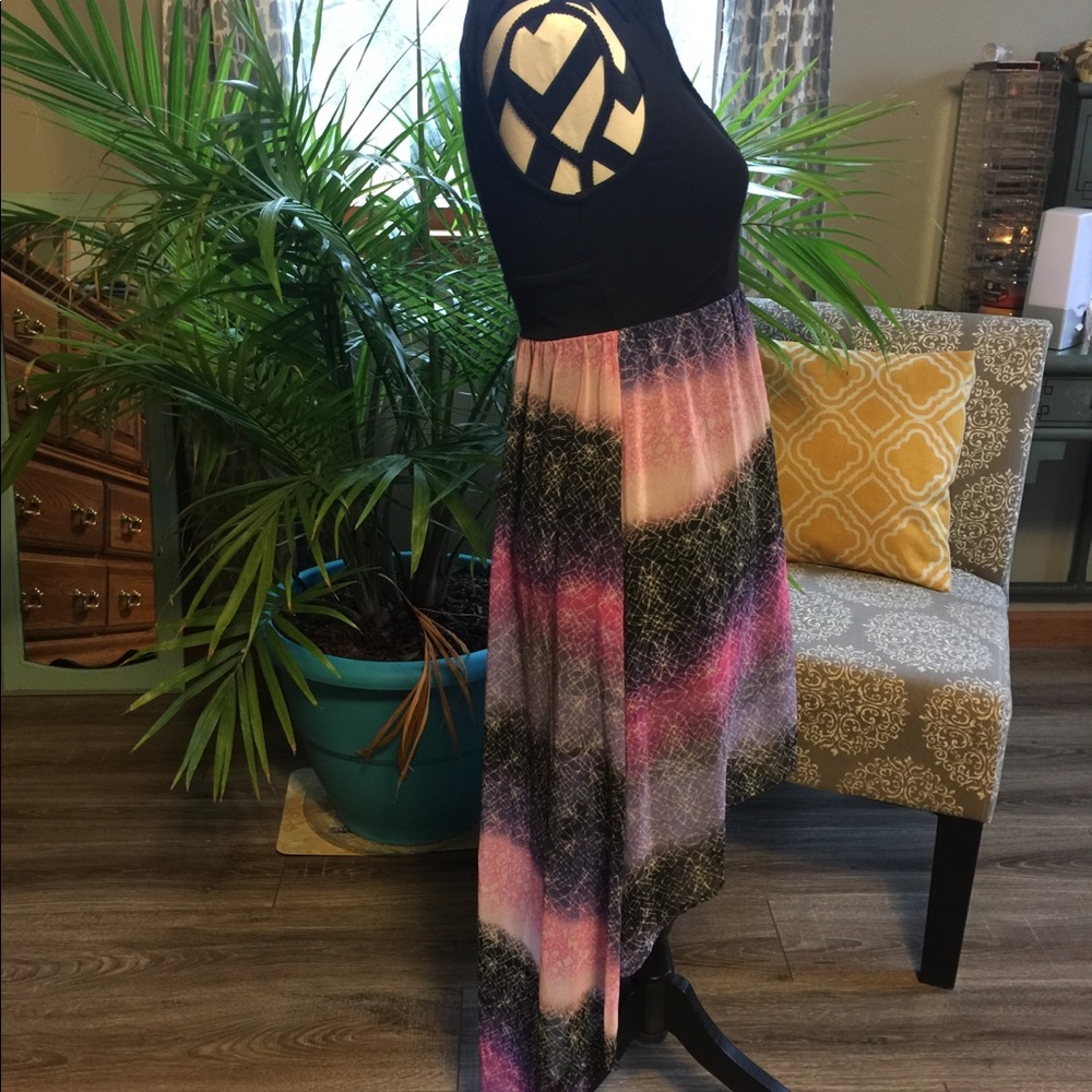 Material Girl Hi Low Open Back Tank Dress - Picture 3 of 6